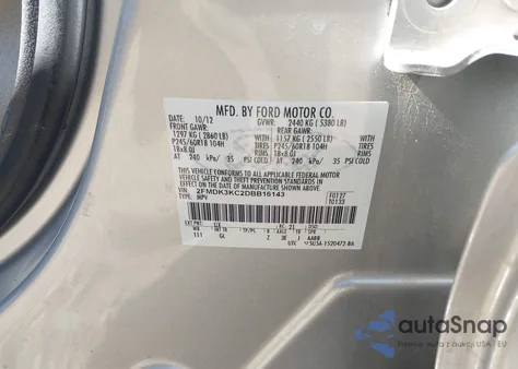 2013 Ford Edge Limited z USA, uszkodzony, nr VIN 2FMDK3KC2DBB16143